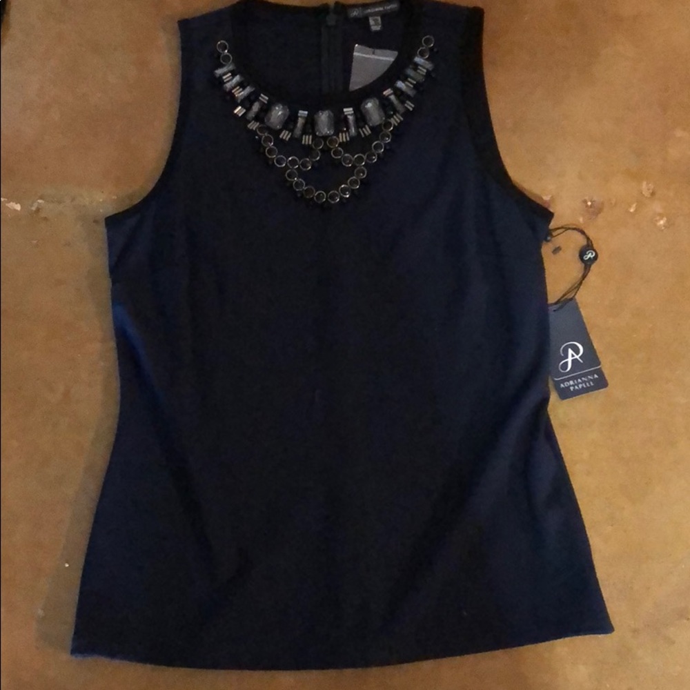 Adrianna Papell navy blue shirt size 4